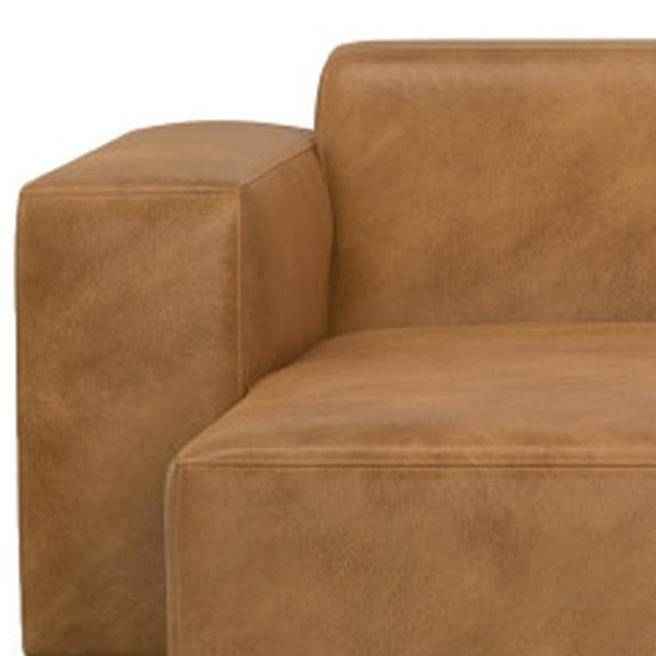 HomeRoots 122" Sienna Leather Modular Sofa – Luxurious Comfort, Stylish Design & Flexible Arrangement Options 641014