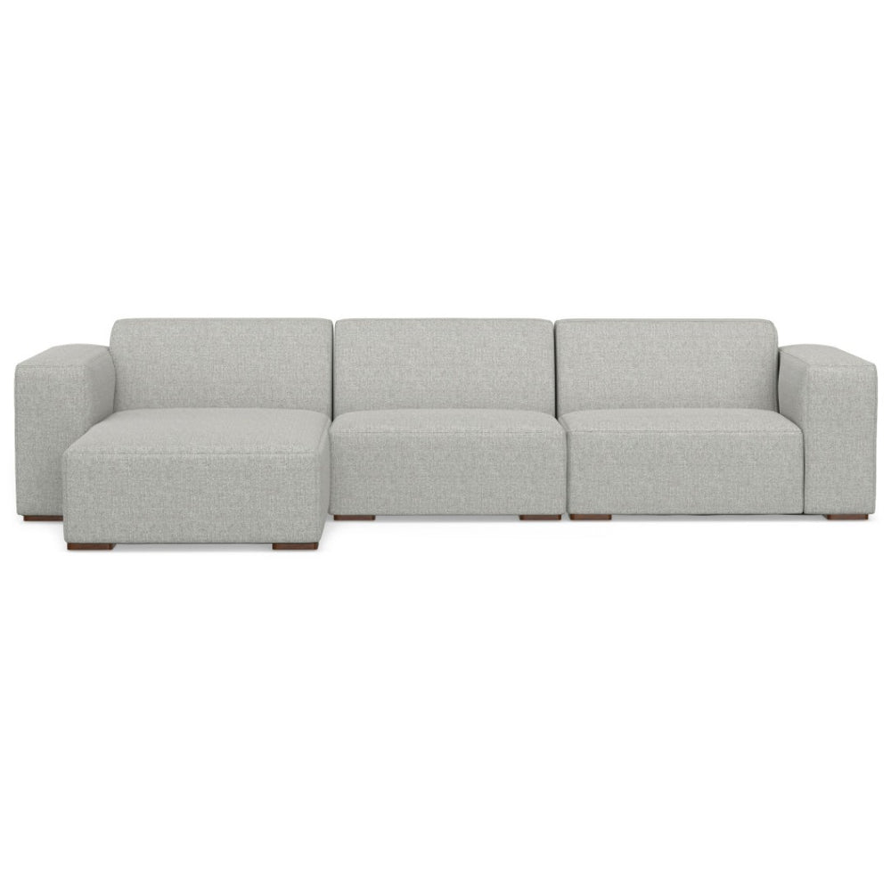 HomeRoots 122" Gray Fabric Modular Sofa - Versatile Seating for 4, Modern Design, Tufted Back & Easy Assembly 641015