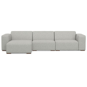 HomeRoots 122" Gray Fabric Modular Sofa - Versatile Seating for 4, Modern Design, Tufted Back & Easy Assembly 641015