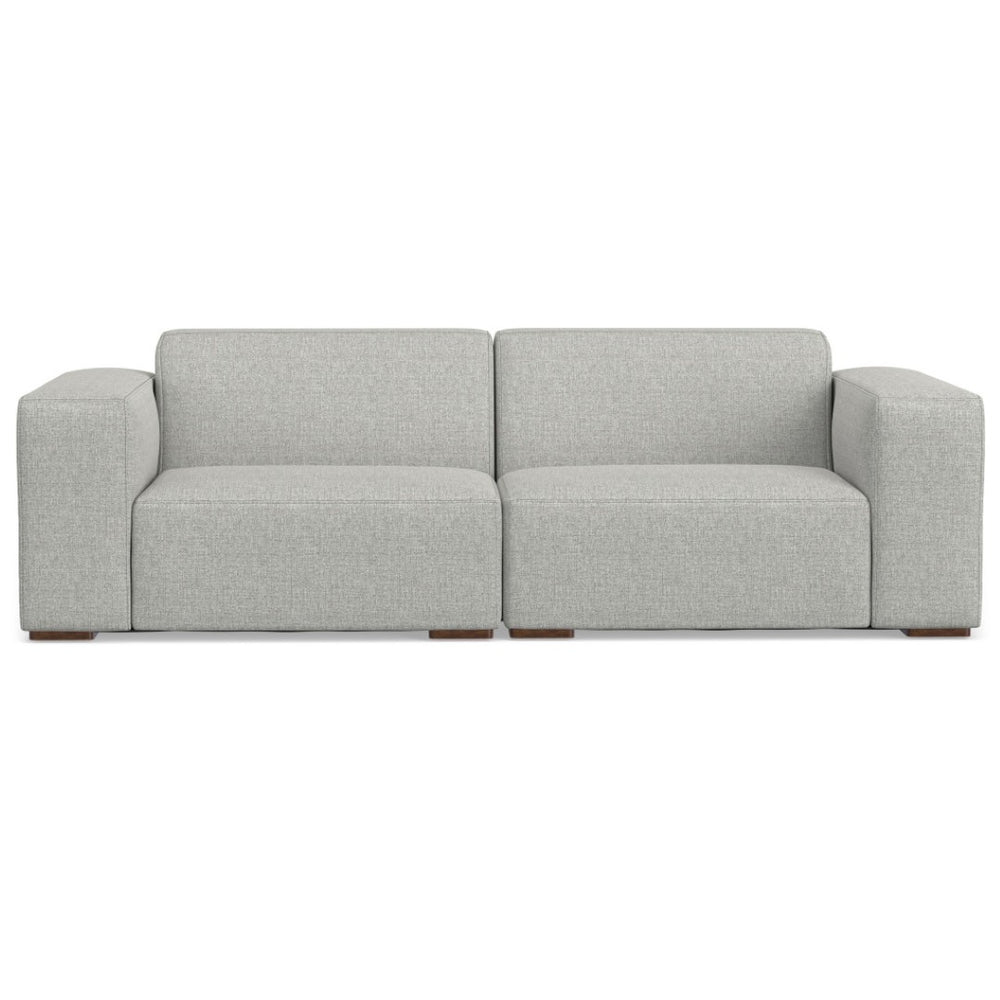 HomeRoots 88" Gray Fabric Modular Sofa - Stylish Comfort with Brown Legs, Perfect for Modern Living Spaces! 641016