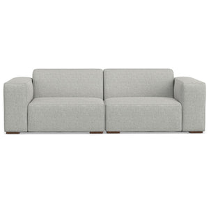 HomeRoots 88" Gray Fabric Modular Sofa - Stylish Comfort with Brown Legs, Perfect for Modern Living Spaces! 641016