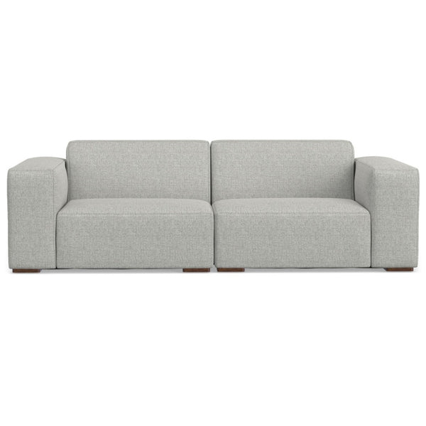 HomeRoots 88" Gray Fabric Modular Sofa - Stylish Comfort with Brown Legs, Perfect for Modern Living Spaces! 641016