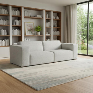 HomeRoots 88" Gray Fabric Modular Sofa - Stylish Comfort with Brown Legs, Perfect for Modern Living Spaces! 641016
