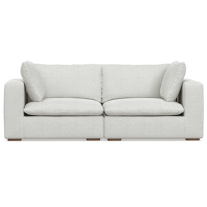 HomeRoots 88" Gray Fabric Modular Sofa - Contemporary Comfort with Tufted Back & Versatile Brown Legs, 2-Seater 641018