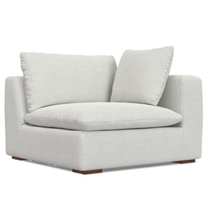 HomeRoots 88" Gray Fabric Modular Sofa - Contemporary Comfort with Tufted Back & Versatile Brown Legs, 2-Seater 641018