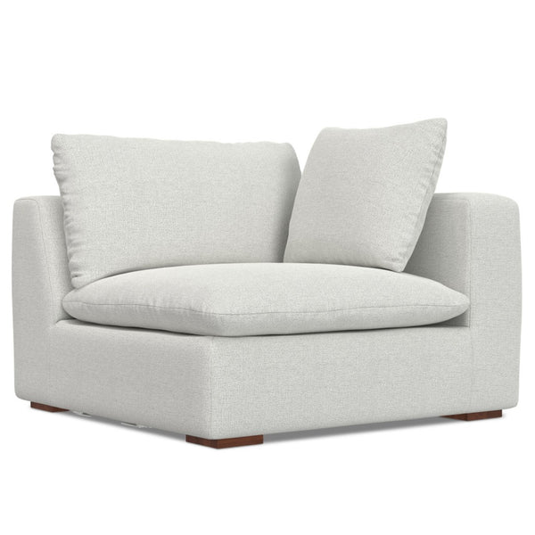 HomeRoots 88" Gray Fabric Modular Sofa - Contemporary Comfort with Tufted Back & Versatile Brown Legs, 2-Seater 641018