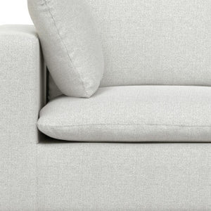 HomeRoots 88" Gray Fabric Modular Sofa - Contemporary Comfort with Tufted Back & Versatile Brown Legs, 2-Seater 641018