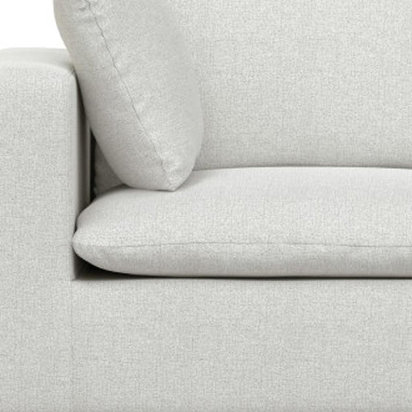 HomeRoots 88" Gray Fabric Modular Sofa - Contemporary Comfort with Tufted Back & Versatile Brown Legs, 2-Seater 641018