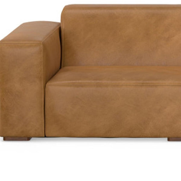 HomeRoots 116" Sienna Leather Modular Sofa - Luxurious Comfort, Stylish Design, and Configurable Layout Options 641019