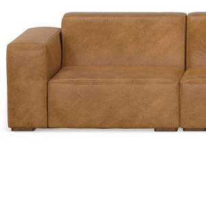HomeRoots 116" Sienna Leather Modular Sofa - Luxurious Comfort, Stylish Design, and Configurable Layout Options 641019