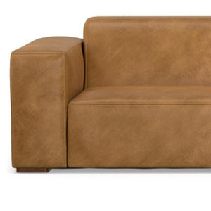 HomeRoots 122" Sienna Leather Modular Sofa - Luxurious Comfort, Stylish Design & Configurable Layout for Any Space 641020