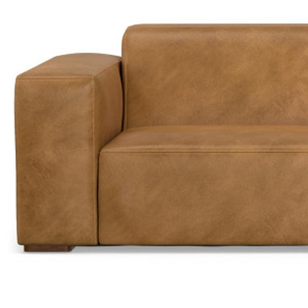 HomeRoots 122" Sienna Leather Modular Sofa - Luxurious Comfort, Stylish Design & Configurable Layout for Any Space 641020