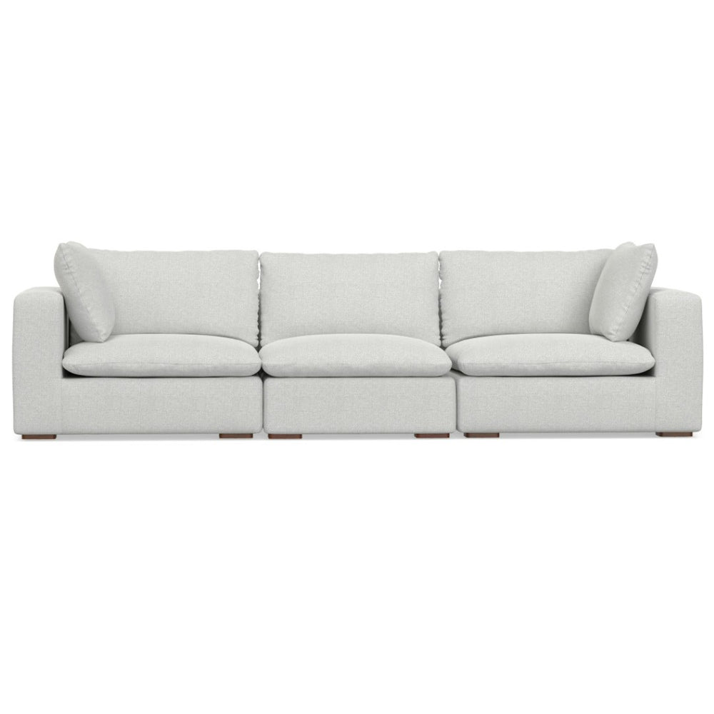 HomeRoots 125" Gray Fabric Modular Sofa - Stylish Tufted Design with Removable Cushions & Versatile Layout Options 641021