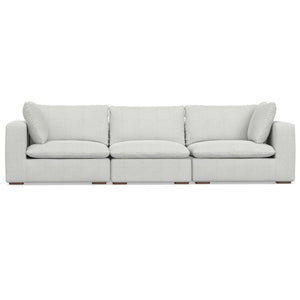 HomeRoots 125" Gray Fabric Modular Sofa - Stylish Tufted Design with Removable Cushions & Versatile Layout Options 641021