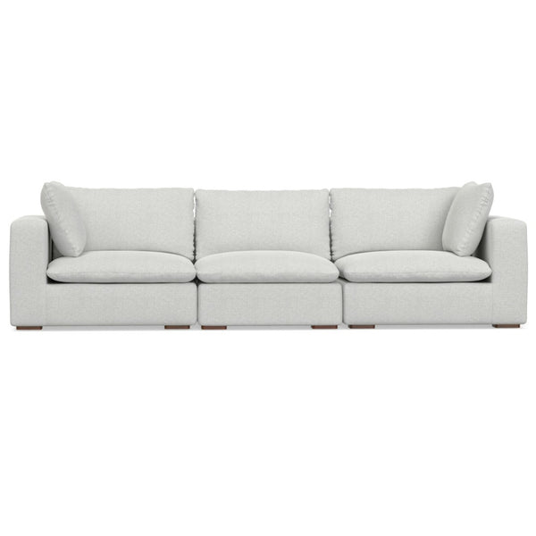 HomeRoots 125" Gray Fabric Modular Sofa - Stylish Tufted Design with Removable Cushions & Versatile Layout Options 641021