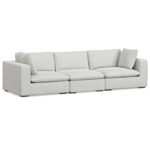 HomeRoots 125" Gray Fabric Modular Sofa - Stylish Tufted Design with Removable Cushions & Versatile Layout Options 641021