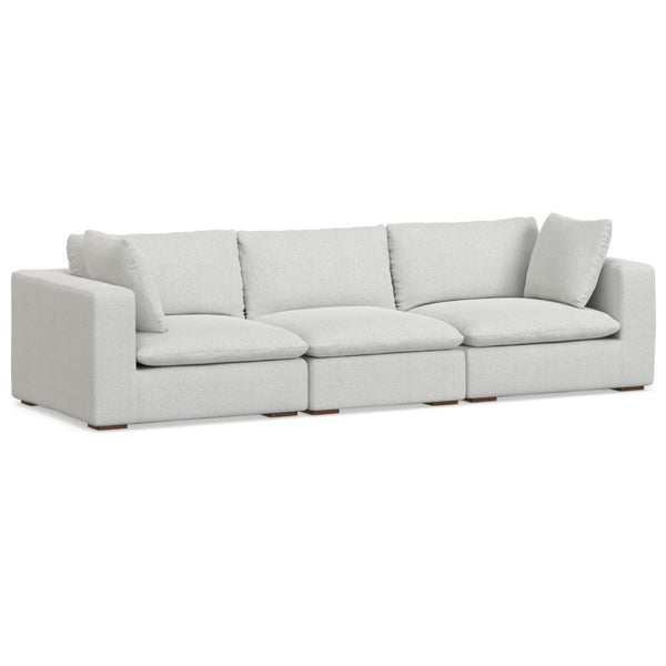 HomeRoots 125" Gray Fabric Modular Sofa - Stylish Tufted Design with Removable Cushions & Versatile Layout Options 641021