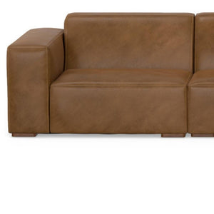 HomeRoots 116" Brown Leather Modular Sofa – Luxurious Comfort, Stylish Design, and Versatile Seating for Your Home 641022