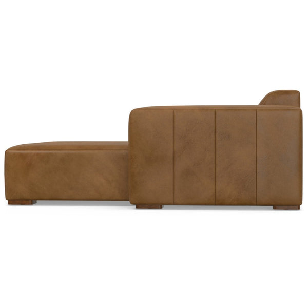 HomeRoots 122" Brown Leather Modular Wood Sofa - Luxurious Comfort, Modern Design & Versatile Seating Solution 641023