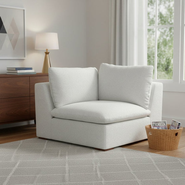 HomeRoots 44" Gray Modular Sofa with Removable Cushions & Brown Legs - Perfect for Small Spaces & Modern Style 641025