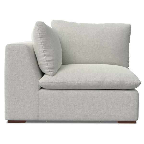 HomeRoots 44" Gray Modular Sofa with Removable Cushions & Brown Legs - Perfect for Small Spaces & Modern Style 641025