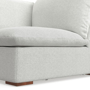 HomeRoots 44" Gray Modular Sofa with Removable Cushions & Brown Legs - Perfect for Small Spaces & Modern Style 641025