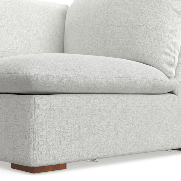 HomeRoots 44" Gray Modular Sofa with Removable Cushions & Brown Legs - Perfect for Small Spaces & Modern Style 641025