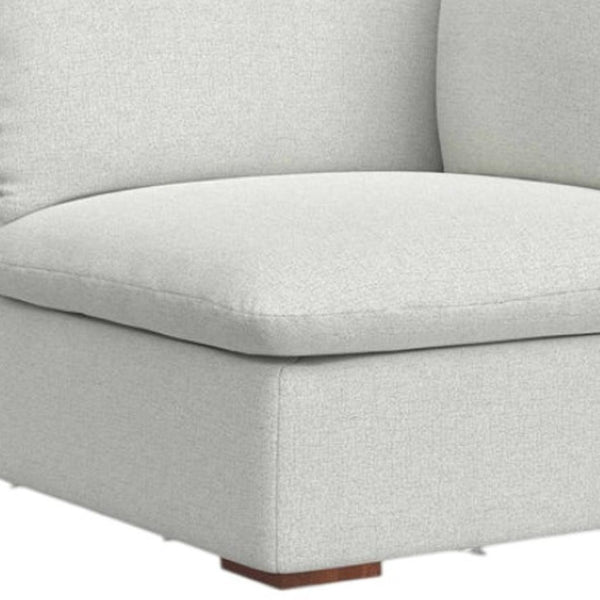HomeRoots 44" Gray Modular Sofa with Removable Cushions & Brown Legs - Perfect for Small Spaces & Modern Style 641025