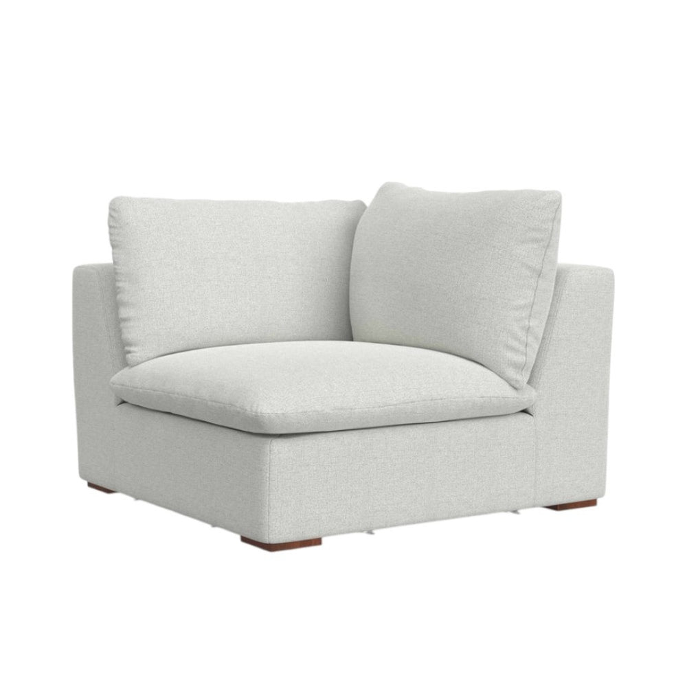 HomeRoots 44" Gray Modular Sofa with Removable Cushions & Brown Legs - Perfect for Small Spaces & Modern Style 641025