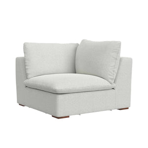 HomeRoots 44" Gray Modular Sofa with Removable Cushions & Brown Legs - Perfect for Small Spaces & Modern Style 641025