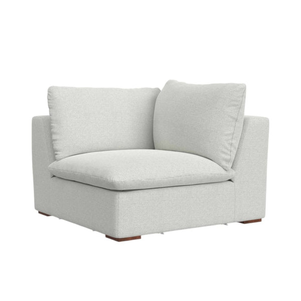 HomeRoots 44" Gray Modular Sofa with Removable Cushions & Brown Legs - Perfect for Small Spaces & Modern Style 641025