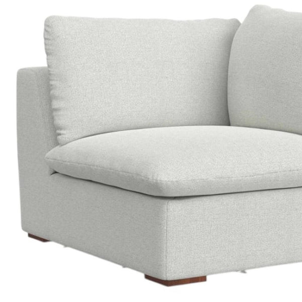 HomeRoots 44" Gray Modular Sofa with Removable Cushions & Brown Legs - Perfect for Small Spaces & Modern Style 641025