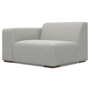 HomeRoots 44" Gray Fabric Modular Sofa – Stylish Tufted Design with Brown Legs for Small Spaces & Flexibility 641026