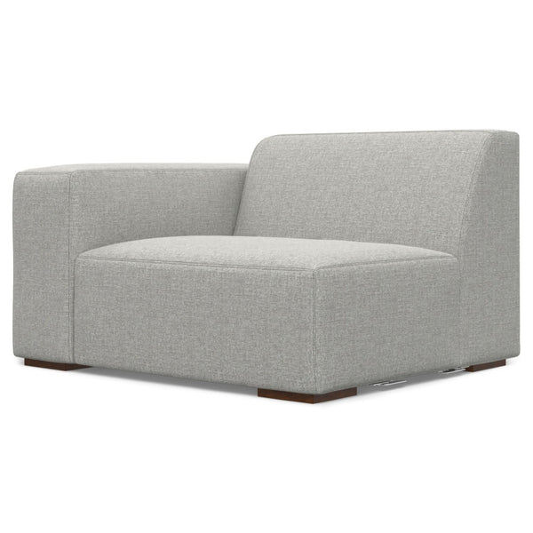 HomeRoots 44" Gray Fabric Modular Sofa – Stylish Tufted Design with Brown Legs for Small Spaces & Flexibility 641026