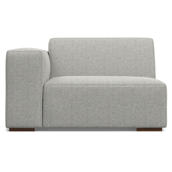 HomeRoots 44" Gray Fabric Modular Sofa – Stylish Tufted Design with Brown Legs for Small Spaces & Flexibility 641026