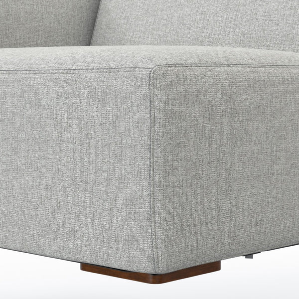 HomeRoots 44" Gray Fabric Modular Sofa – Stylish Tufted Design with Brown Legs for Small Spaces & Flexibility 641026
