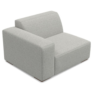 HomeRoots 44" Gray Fabric Modular Sofa – Stylish Tufted Design with Brown Legs for Small Spaces & Flexibility 641026