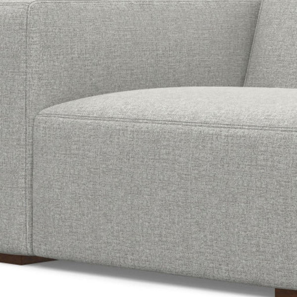 HomeRoots 44" Gray Fabric Modular Sofa – Stylish Tufted Design with Brown Legs for Small Spaces & Flexibility 641026