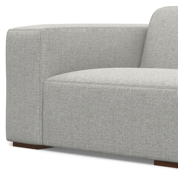 HomeRoots 44" Gray Fabric Modular Sofa – Stylish Tufted Design with Brown Legs for Small Spaces & Flexibility 641026