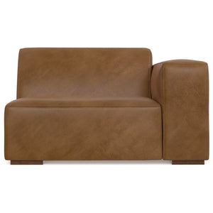 HomeRoots 44" Brown Leather Modular Sofa - Luxurious Comfort, Stylish Design & Versatile Layout for Any Space 641027
