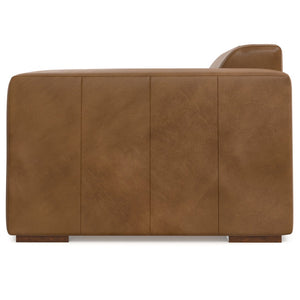 HomeRoots 44" Brown Leather Modular Sofa - Luxurious Comfort, Stylish Design & Versatile Layout for Any Space 641027