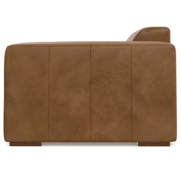HomeRoots 44" Brown Leather Modular Sofa - Luxurious Comfort, Stylish Design & Versatile Layout for Any Space 641027