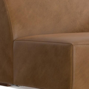 HomeRoots 44" Brown Leather Modular Sofa - Luxurious Comfort, Stylish Design & Versatile Layout for Any Space 641027