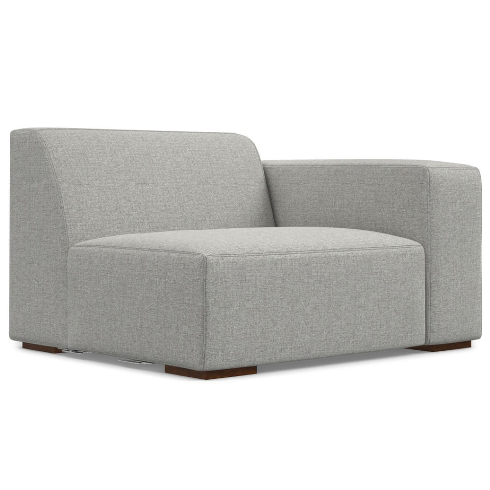 HomeRoots 44" Gray Fabric Modular Sofa – Stylish Compact Seating with Tufted Back & Brown Legs for Any Space 641028