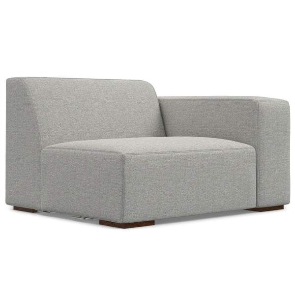 HomeRoots 44" Gray Fabric Modular Sofa – Stylish Compact Seating with Tufted Back & Brown Legs for Any Space 641028