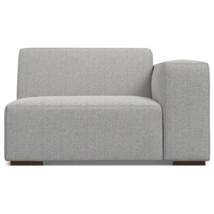 HomeRoots 44" Gray Fabric Modular Sofa – Stylish Compact Seating with Tufted Back & Brown Legs for Any Space 641028