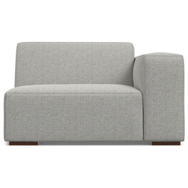 HomeRoots 44" Gray Fabric Modular Sofa – Stylish Compact Seating with Tufted Back & Brown Legs for Any Space 641028