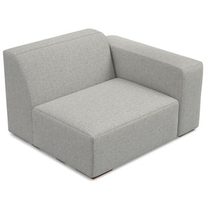 HomeRoots 44" Gray Fabric Modular Sofa – Stylish Compact Seating with Tufted Back & Brown Legs for Any Space 641028