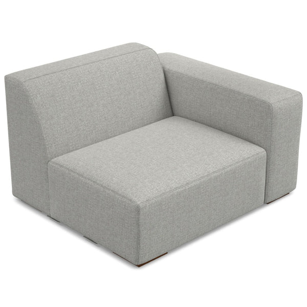 HomeRoots 44" Gray Fabric Modular Sofa – Stylish Compact Seating with Tufted Back & Brown Legs for Any Space 641028