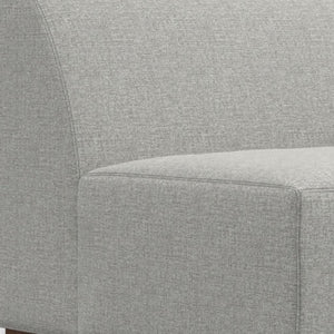 HomeRoots 44" Gray Fabric Modular Sofa – Stylish Compact Seating with Tufted Back & Brown Legs for Any Space 641028